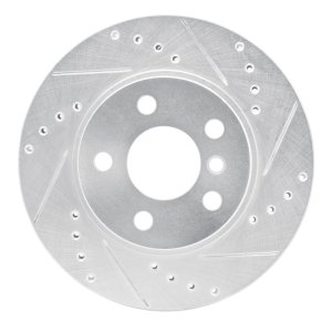 BMW i3 Brake Rotor (1) - Front Right - R1 Concepts - Drilled & Slotted - Silver - `14-`21